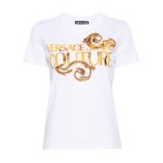 Witte T-shirts Polos voor Dames Versace Jeans Couture , White , Dames
