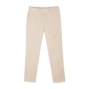 Licht Beige Stretch Katoenen Chino Broek Canali , Beige , Heren