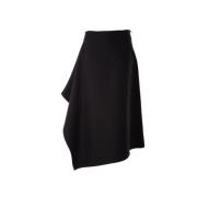 Zwarte rok van dubbel canvas katoen met asymmetrische zoom Bottega Ven...