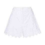 Geborduurde katoenen shorts met geschulpte zoom Simone Rocha , White ,...