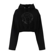 Zwarte katoenen sweatshirt Versace , Black , Dames