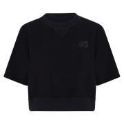 Kortärmad Sweatshirt met Logo Autry , Black , Dames