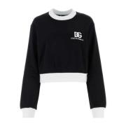 Zwarte katoenmix sweatshirt Dolce & Gabbana , Black , Dames