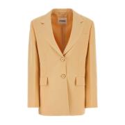 Oversized Blazer van Perzikkleurige Viscosemix Jil Sander , Orange , D...