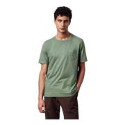Katoenen T-shirt met borstzakje Massimo Alba , Green , Heren