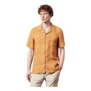 Pyramid Linnen Print Shirt Massimo Alba , Orange , Heren