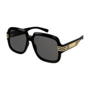 Oversize zonnebril Gg0979S-001 Zwart Gucci , Black , Unisex