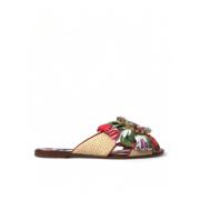 Platte sandalen met bloemenprint Dolce & Gabbana , Multicolor , Dames