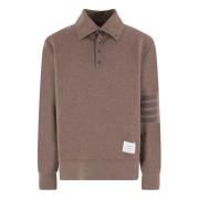 Bruine Wollen Trui met 4bar Detail Thom Browne , Brown , Heren