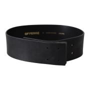 Brede Zwarte Leren Mode Riem Gianfranco Ferré , Black , Dames