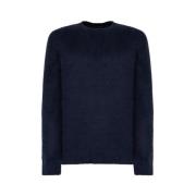 Zachte katoenen crew neck sweater Roberto Collina , Blue , Heren