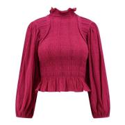 Roze Shirt met Gedrapeerd Ballonmouw Isabel Marant , Pink , Dames