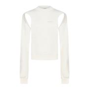 Witte Katoenen Sweatshirt met Lange Mouwen Ambush , White , Dames