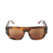 Bruine zonnebril met logo detail Gucci , Brown , Heren