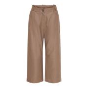 Wijde 3/4 Leren Broek Btfcph , Brown , Dames