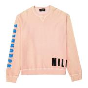 Koraal Katoenen Sweatshirt voor Heren Dsquared2 , Pink , Heren