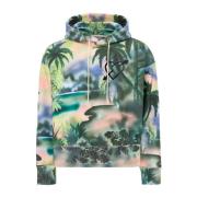 Groene Katoenen Logo Hoodie Palm Angels , Green , Heren