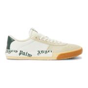 Beige Leren Logo Sneakers voor Heren Palm Angels , Beige , Heren