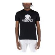 Compact T-Shirt Versace , Black , Heren