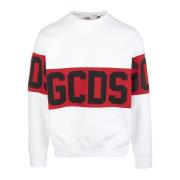 Witte Logo Sweatshirt voor Heren Gcds , White , Heren