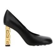 Zwarte Leren Logo Hak Pumps Givenchy , Black , Dames