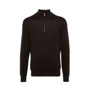 Mélange Hoge Hals Coltrui Kiton , Brown , Heren