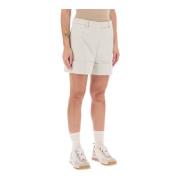 Katoenen Gabardine Shorts met Tricolor Detail Thom Browne , Beige , Da...