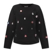 Versierde sweatshirt Emporio Armani , Black , Dames