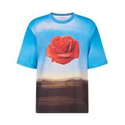 Rode Roos Korte Mouw Shirt Geïnspireerd door Salvador Dalí Paco Rabann...