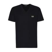 Zwarte T-shirts & Polos voor Heren Dolce & Gabbana , Black , Heren