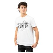 Grafisch Bedrukt T-Shirt Versace Jeans Couture , White , Heren