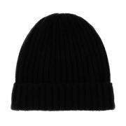 Zwarte Cashmere Beanie Hoed Fedeli , Black , Heren