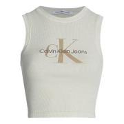 Beige Monogram Tops Calvin Klein , Beige , Dames