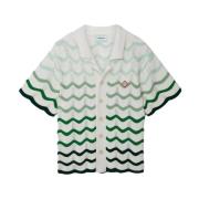 Gradient Wave Texture Overhemd Casablanca , Green , Heren