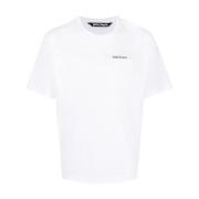 Logo-Tape Katoenen T-Shirt Palm Angels , White , Heren