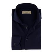 Donkerblauwe Jurk Blouse van Katoen John Miller , Blue , Heren