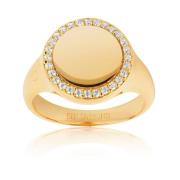 Elegante Zirkonia Gouden Ring Sif Jakobs Jewellery , Yellow , Dames