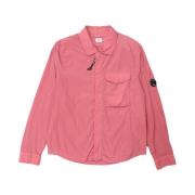 Rode Bud Chrome-R Nylon Rits Overshirt C.p. Company , Pink , Heren
