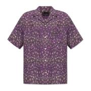 ‘Ikuma’ shirt met dierenmotief AllSaints , Purple , Heren