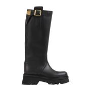 Stoere en Comfortabele Owena Hoge Leren Laarzen Chloé , Black , Dames