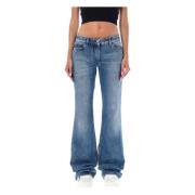 Blauwe Slim Flared Jeans voor Dames Off White , Blue , Dames