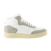 Bicolor Leren en Suède Sneakers Saint Laurent , White , Heren