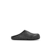 Leren slides met Fussbett Marni , Black , Dames