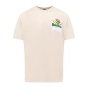 Katoenen T-Shirt met Logo Print Barrow , Beige , Heren