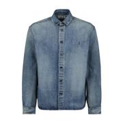 Klassieke Denim Overhemd Saint Laurent , Blue , Heren