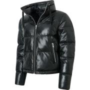 Trendy Leren Puffer Jas Rockandblue , Black , Dames