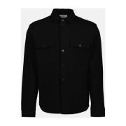 Oversized Katoenen Piqué Shirt Saint Laurent , Black , Heren