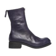 Leren laars met rits Guidi , Purple , Dames