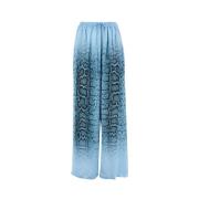 Wide Trousers Ermanno Scervino , Blue , Dames