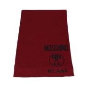 Bordeaux Wol en Acryl Sjaal Moschino , Red , Heren